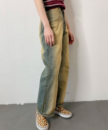 Crazy Wash Straight Cut Jeans #250326